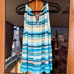WHBM Chiffon Tank Top Blues Size Large